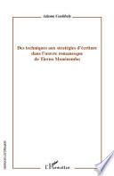 Des techniques aux stratégies d'écriture dans l'oeuvre romanesque de Tierno Monénembo