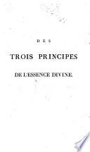 Des trois principes de l'essence divine
