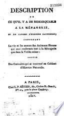 Description de ce qu'il y a de remarquable à la ménagerie