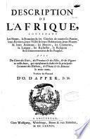 Description de l'Afrique... traduite du flamand d'O. Dapper,...