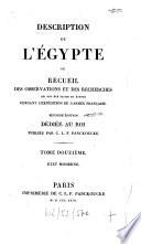 Description de l'Égypte ou Recueil des observations et des recherches qui ont été faites en Égypte pendant l'expédition de l'armée française