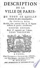 Description de la ville de Paris et de tout ce qu'elle