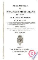 Description de Monumens Musulmans du Gabinet de M.Le Duc de Blacas