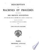 Description des machines et procédés pour lesquels des brevets d'invention ont été pris sous le régime de la loi du 5 Juillet 1844