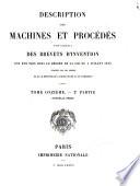 Description des machines et procédés pour lesquels des brevets d'invention ont été pris sous le régime de la loi du 5 juillet 1844