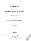 Description des manuscrits français du moyen âge de la Bibliothèque royale de Copenhague