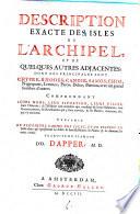 Description exacte des isles de l'archipiel, et de quelques autres adjacentes