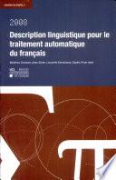 Description linguistique pour le traitement automatique du français