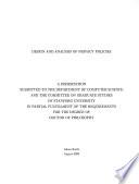 Design and Analysis of Privacy Policies
