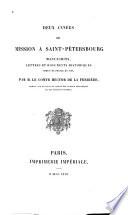 Deux années de mission à saint-Pétersbourg