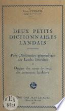 Deux petits dictionnaires landais