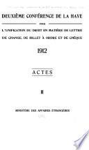 Deuxième conférence de La Haye pour l'unification du droit en matière de lettre de change, de billet à ordre et de chèque