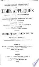 Deuxième Congrès international de chimie appliquèe