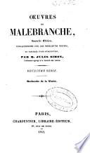 Deuxième série: Recherche de la Verité (XII, 612 p.)