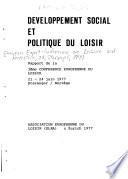 Développement social et politique du loisir