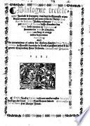 Dialogue treselegant Intitule le Peregrin, traictant de lhonneste et pudicque amour concilie par pure et sincere vertu, traduict de vulgaire Italien en langue Francoyse
