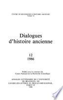 Dialogues d'histoire ancienne