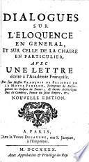Dialogues sur l'Eloquence en général