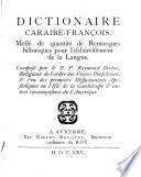 Dictionaire caraibe-français
