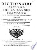 Dictionaire critique de la Langue francaise