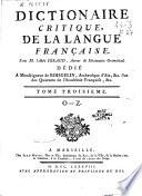 Dictionaire critique de la langue française