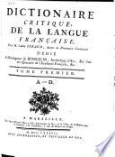 Dictionaire critique de la langue française