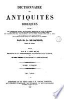 Dictionaire des antiquites bibliques