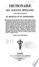 Dictionaire des sciences médicales