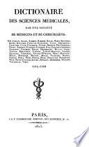Dictionaire des sciences médicales