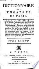 Dictionaire des Théatres de Paris...