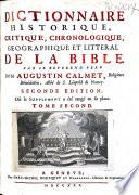 Dictionarium historicum, criticum, chronologicum geographicum, et literale Sacræ Scripturæ, cum figuris antiquitates judaicas repræsentantibus ... in Latinum translatum,&nonnihil expurgatum. Ab ... Joan. Dominico Mansi