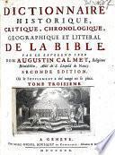 Dictionarium historicum, criticum, chronologicum geographicum, et literale Sacræ Scripturæ, cum figuris antiquitates judaicas repræsentantibus ... in Latinum translatum,&nonnihil expurgatum. Ab ... Joan. Dominico Mansi