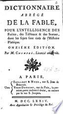 Dictionnaire abrégé de la fable [...]