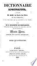 Dictionnaire Apostolique à l'usage de MM. les Curés des Villes et des Campagnes. ... Nouvelle édition, enrichie d'un discours préliminaire (par N. N. S. Guillon).