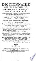 Dictionnaire bibliographique, historique et critique des livres rares