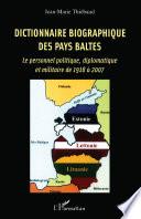 Dictionnaire biographique des Pays baltes