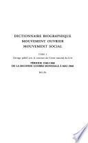 Dictionnaire biographique, mouvement ouvrier, mouvement social