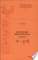 Dictionnaire Birman-francais. Fasc. 15. Ase 3