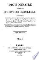Dictionnaire classique d'histoire naturelle