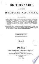 Dictionnaire classique d'histoire naturelle