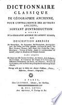 Dictionnaire classique de géographie ancienne