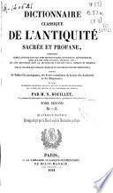 Dictionnaire classique de l'antiquité sacrée et profane