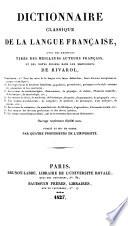 Dictionnaire classique de la language Française