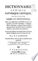 Dictionnaire comique, satyrique, critique, burlesque, libre et proverbial,