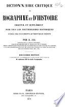 Dictionnaire critique de biographie et d'histoire