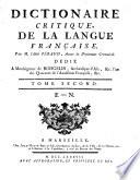 Dictionnaire critique de la langue Française