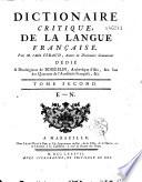 Dictionnaire critique de la langue française