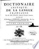Dictionnaire critique de la langue française