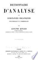 Dictionnaire d'analyse des substances organiques industrielles et commerciales
