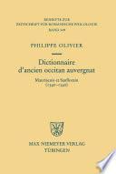Dictionnaire d'ancien occitan auvergnat